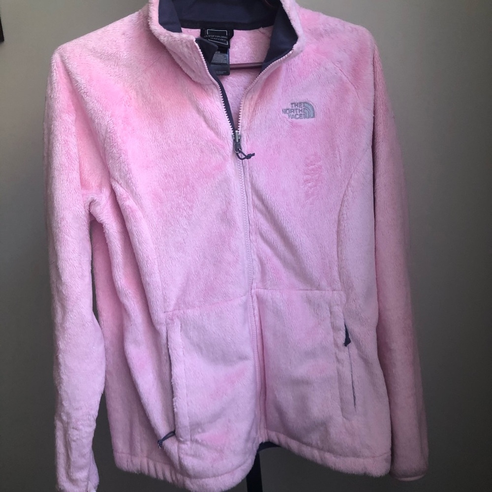North face fuzzy fleece zip jacket